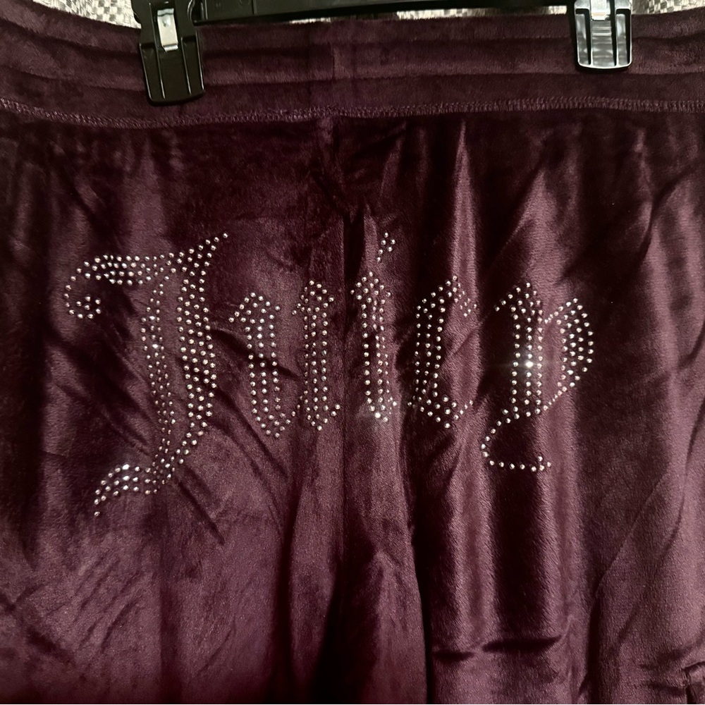 NEW Juicy Couture Purple Velour Track Pants Size Small